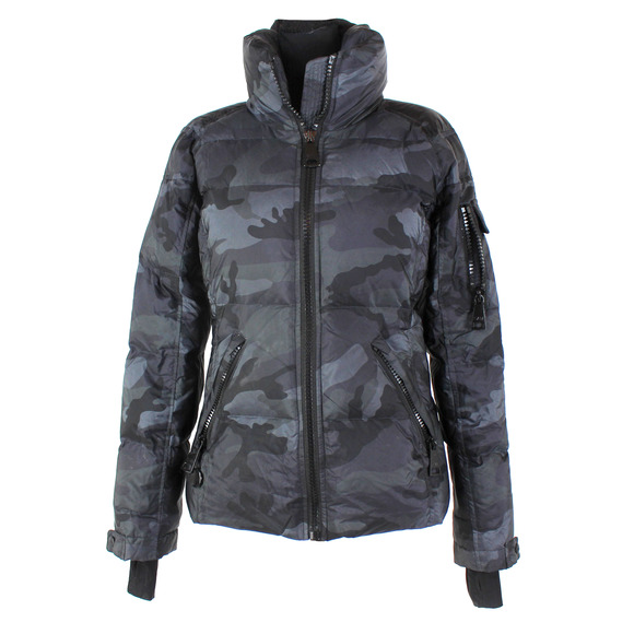SAM. Freestyle Camo Jacket Grey Black Down Insulated Puffer Coat Camouflage S - Picture 2 of 8